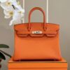 Túi Xách Nữ Hermes Birkin Phw Togo Cao Cấp Màu Cam 30cm (2)