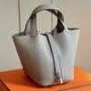 Túi Xách Nữ Hermes Picotin 18 Togo Cao Cấp Màu Ghi 18cm (2)