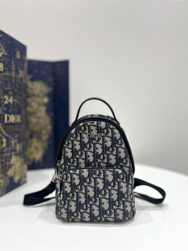 Balo Dior Mini Chất Vải Họa Tiết Oblique Rep 11 Cao Cấp 24x10x16cm (2)