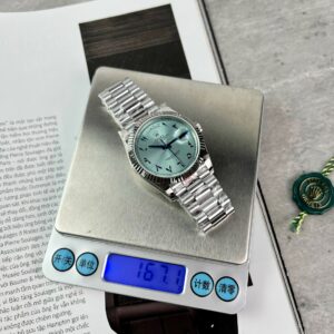 Đồng Hồ Rolex Day-Date Replica Cao Cấp Mặt Ice Blue Arabic GM V2 40mm