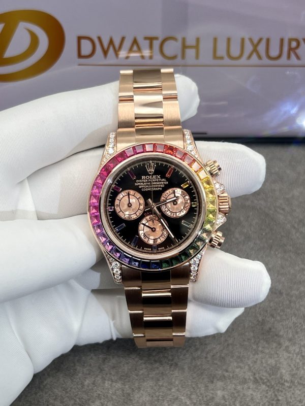 Đồng Hồ Rolex Daytona Rainbow M116595RBOWDP Vàng Khối Kim Cương Đá Quý (1)