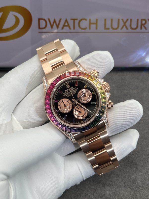 Đồng Hồ Rolex Daytona Rainbow M116595RBOWDP Vàng Khối Kim Cương Đá Quý (1)