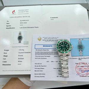 Đồng Hồ Rolex Submariner Chế Tác Kim Cương Moissanite Sapphire Xanh (12)