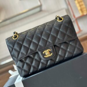 Túi Chanel Classic Replica 11 Cao Cấp Màu Đen Khóa Vàng 23cm (2)