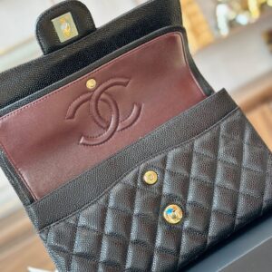 Túi Chanel Classic Replica 11 Cao Cấp Màu Đen Khóa Vàng 23cm (2)