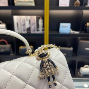 Túi Chanel Handle Charm Like Auth Cao Cấp Nữ Màu Trắng 20x12cm (2)
