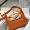 Túi Hermes Lindy Mini Nữ Da Togo Màu Cam Siêu Cấp 19cm (2)