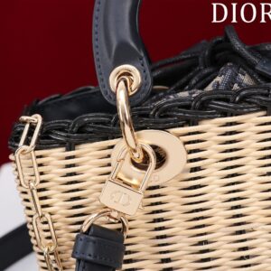 Túi Xách Cao Cấp Dior D-Joy Lady Wicker Nữ Đan Cói 22cm (2)