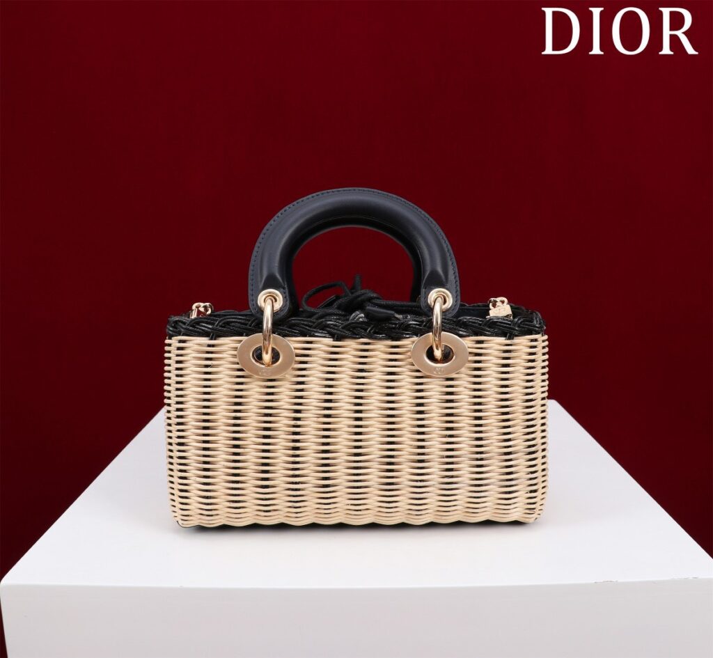Túi Xách Cao Cấp Dior D-Joy Lady Wicker Nữ Đan Cói 22cm (2)