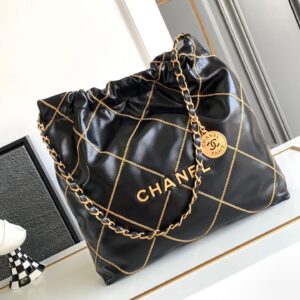 Túi Xách Chanel 22 Shipping Replica 11 Cao Cấp Màu Đen 35cm (2)