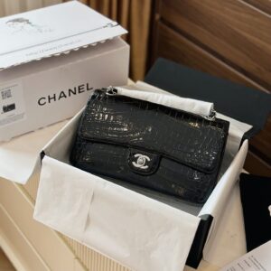 Túi Xách Chanel Classic Crocodile Da Cá Sấu Replica 11 Cao Cấp 25cm (2)
