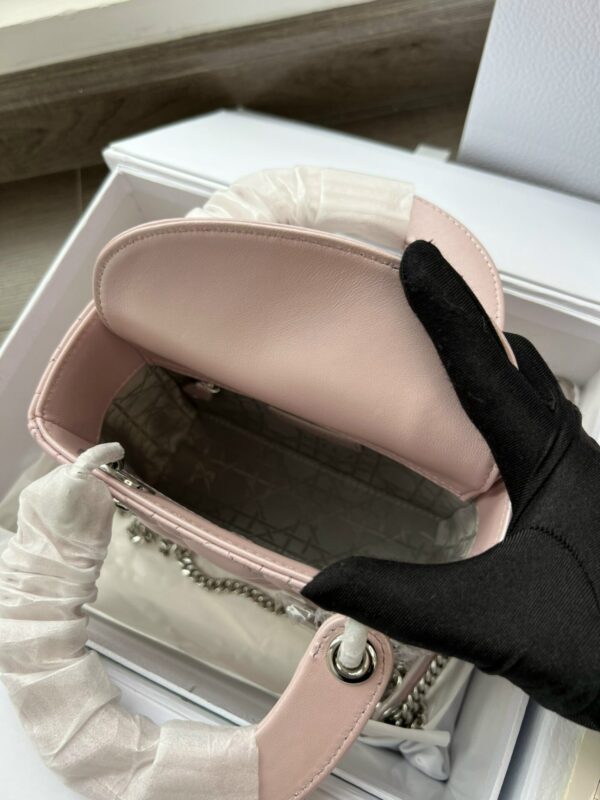 Túi Xách Hàng Hiệu Dior Lady Mini 3 Ô Màu Hồng 17cm (2)