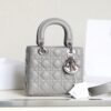 Túi Xách Like Auth Dior My Lady Nữ Màu Xám Da Bóng 20x16cm (2)