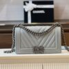 Túi Xách Nữ Chanel Boy Medium Like Auth Khóa Bạc Màu Xám 25cm (2)