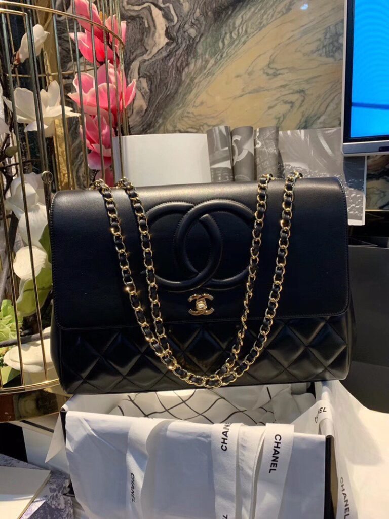 Túi Xách Nữ Chanel Shopping Like Auth Màu Đen 33x23x11cm (2)