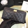 Ví Chanel Replica 11 Cao Cấp Da Hạt Màu Đen Khóa Vàng 19x10cm (2)