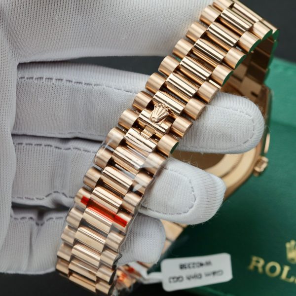 Đồng Hồ Cơ Rolex Day-Date Bọc Vàng Hồng Độ Moissanite Full Mặt GMF (1)