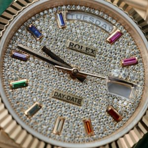 Đồng Hồ Cơ Rolex Day-Date Bọc Vàng Hồng Độ Moissanite Full Mặt GMF (1)