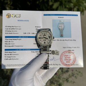 Đồng Hồ Kim Cương Rolex Day-Date Chế Tác Moissanite Hong Kong 40mm