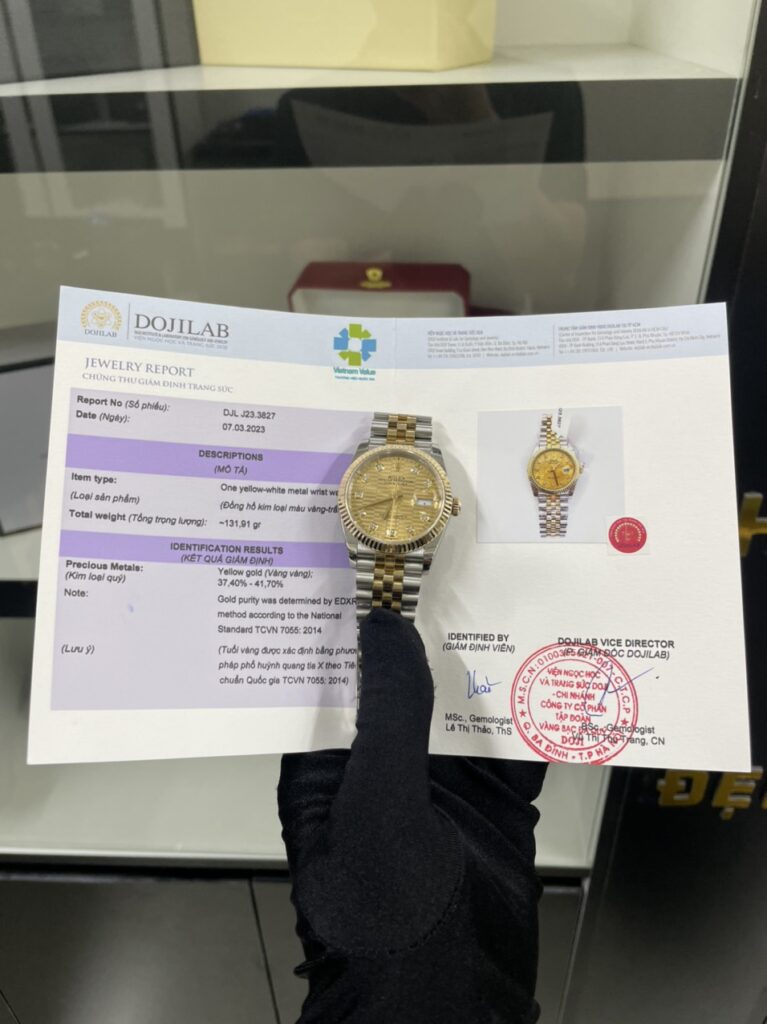 Đồng Hồ Đã Qua Sử Dụng Rep Rolex DateJust Bọc Vàng Mặt Nếp Gấp 41mm (2)