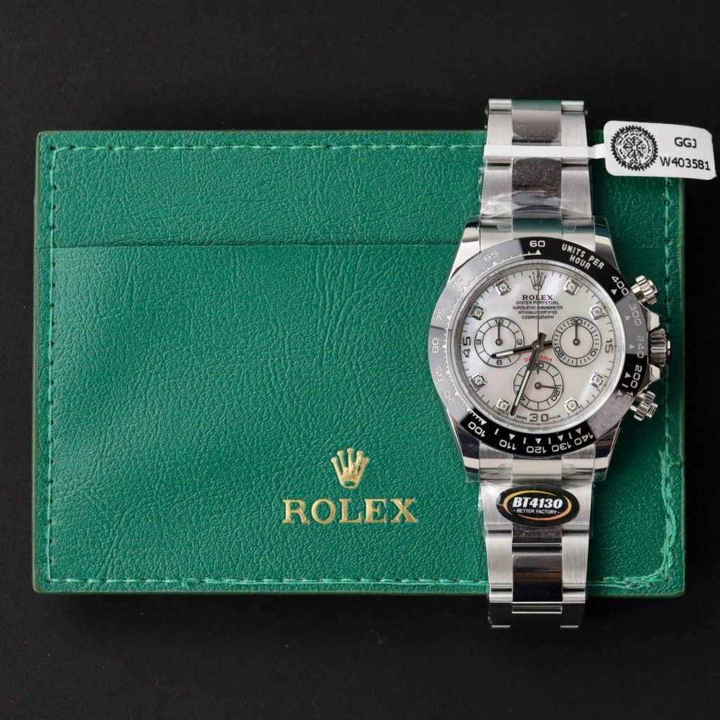 Đồng Hồ Rolex Cosmograph Daytona 116500LN Mặt Xà Cừ Cọc Số Moissanite 40mm (5)