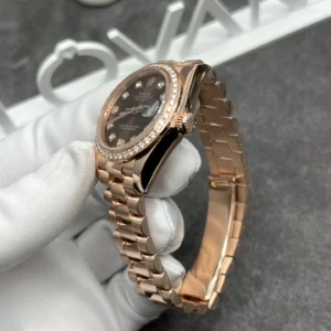 Đồng Hồ Rolex DateJust Nữ Chế Tác Vàng Khối Kim Cương Tự Nhiên 31mm