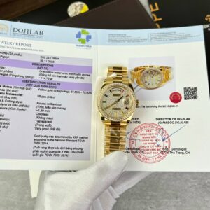 Đồng Hồ Rolex Day-Date Fake Bọc Vàng 18K Độ Moissanite GM Factory 36mm
