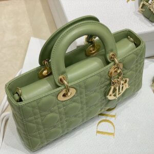 Túi Xách Dior D-Joy Nữ Màu Xanh Rêu Khóa Vàng Rep 11 Cao Cấp 26cm (2)
