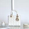 Túi Xách Dior My Lady Nữ Siêu Cấp Màu Trắng Khóa Vàng Bóng 20x16 (1)