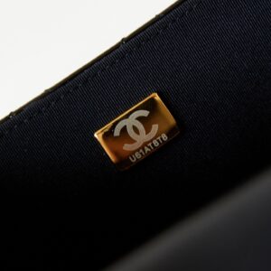 Túi Xách Hàng Hiệu Chanel Flap Da Bóng Cao Cấp Màu Đen 18 (1)