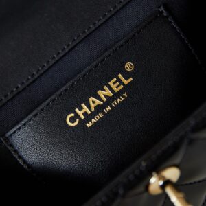 Túi Xách Hàng Hiệu Chanel Flap Da Bóng Cao Cấp Màu Đen 18 (1)