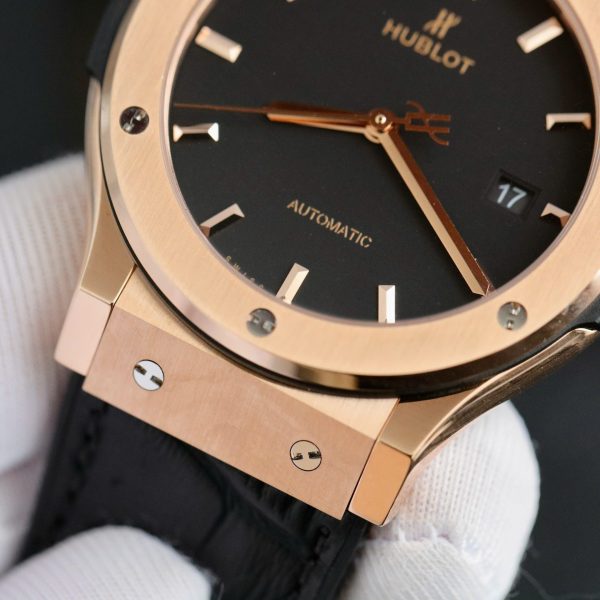 Đồng Hồ Hublot Classic Fusion King Gold Black Replica 11 Nhà Máy JJF 42mm (1)