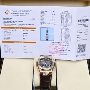 Đồng Hồ Patek Philippe Vàng Khối 18K Kim Cương Thiên Nhiên Hong Kong