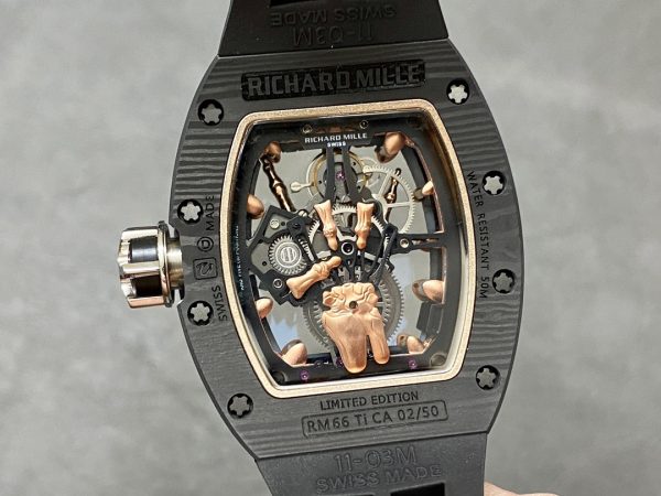 Đồng Hồ Richard Mille RM66 Flying Chế Tác Tourbillon Carbon Vàng 18K