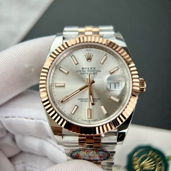 Đồng Hồ Rolex DateJust 126331 Mặt Xám Bạc Chải Tia Nhà Máy Clean