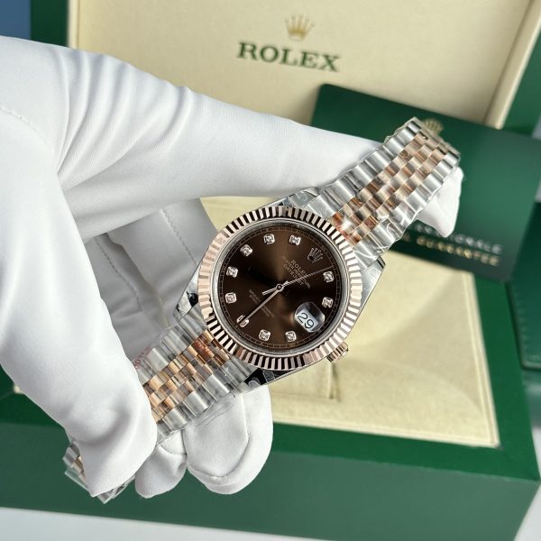 Đồng Hồ Rolex DateJust Bọc Vàng Thật Mặt Số Chocolate GM Factory V5 (1)