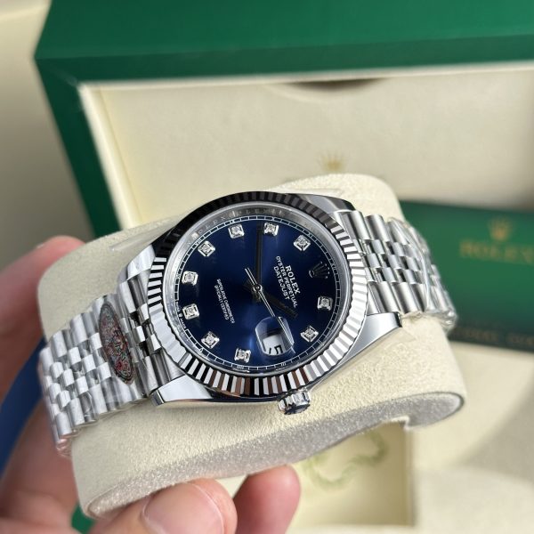 Đồng Hồ Rolex DateJust Mặt Xanh Dương Replica 11 Clean Factory (4)