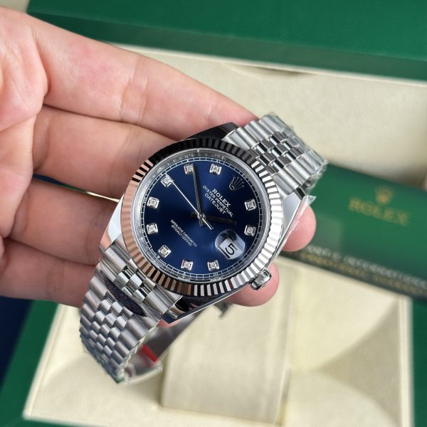 Đồng Hồ Rolex DateJust Mặt Xanh Dương Replica 11 Clean Factory (4)