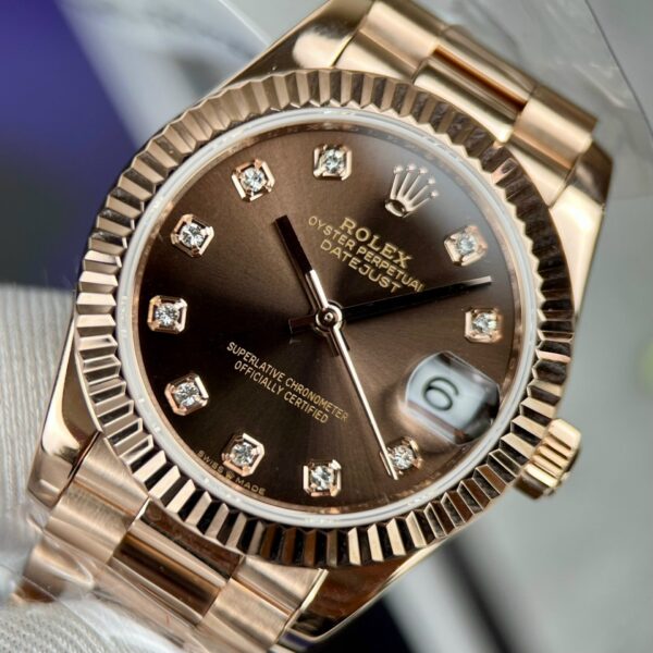 Đồng Hồ Rolex DateJust Nữ Bọc Vàng 18k Replica 11 Dây President 31mm (2)