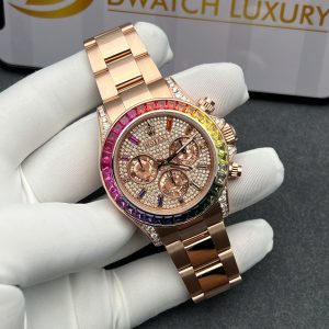 Đồng Hồ Rolex Daytona 116595RBOW Vàng Khối Full Kim Cương Đá Quý (2)