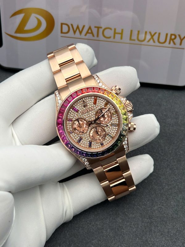 Đồng Hồ Rolex Daytona 116595RBOW Vàng Khối Full Kim Cương Đá Quý (2)