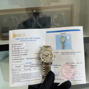 Đồng Hồ Cũ Rep Rolex DateJust Bọc Vàng Cọc Số La Mã GM Factory 36mm (3)