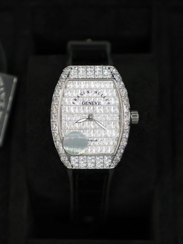 Đồng hồ Franck Muller V32 Nữ Đính Full Kim Cương Baguette Màu Đen