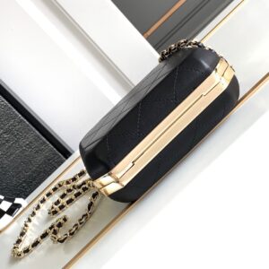 Túi Chanel Evening Bag In Lambskin Siêu Cấp Nữ Màu Đen 11x14 (2)