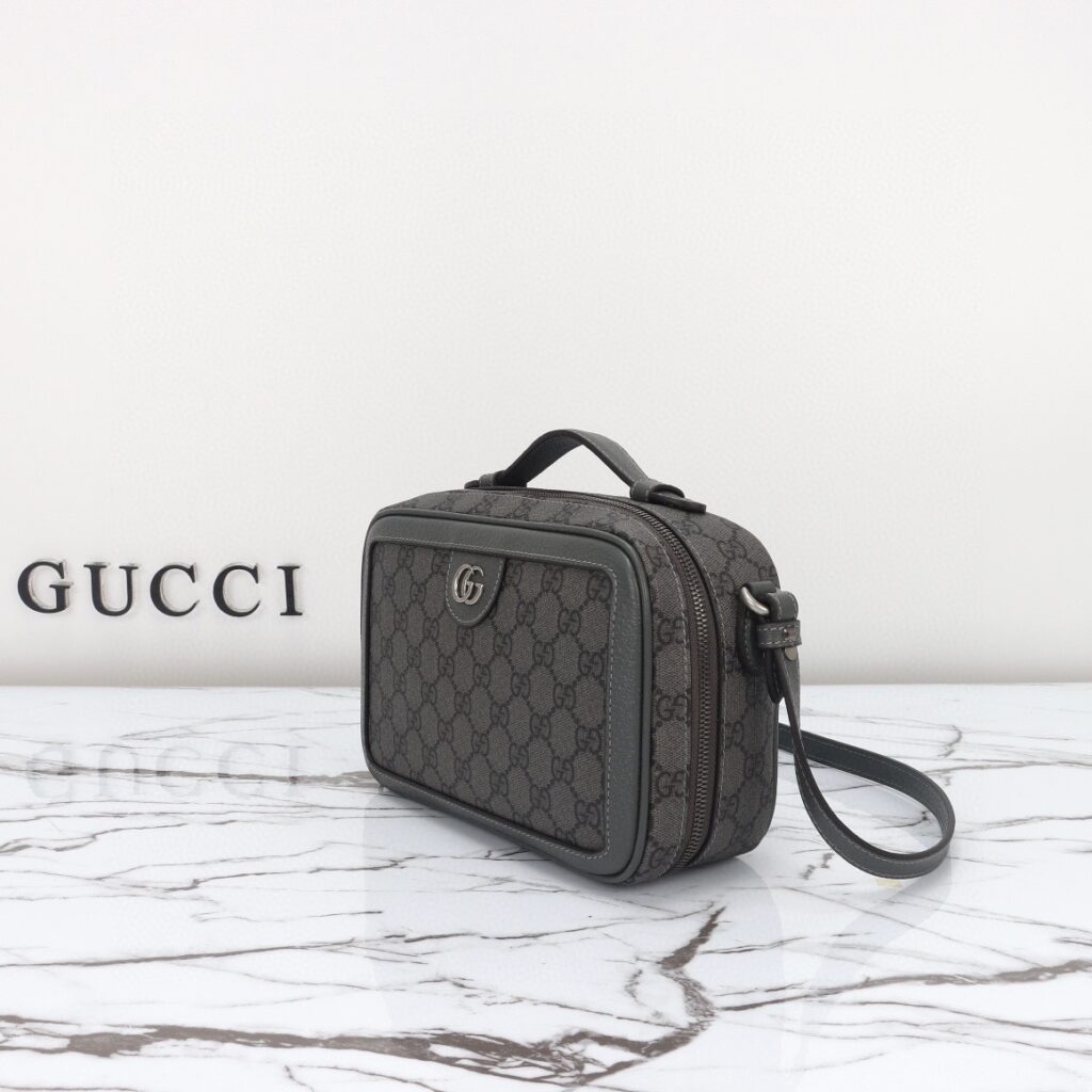 Túi Gucci Clutch Bag Họa Tiết Monogram Siêu Cấp Nam Màu Xám 27 (2)