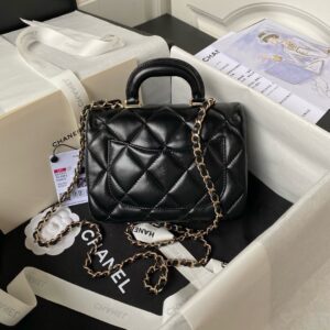 Túi Xách Chanel 24C Siêu Cấp Nữ Màu Đen Chất Da Mịn 14x20x7cm (2)