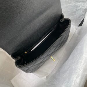 Túi Xách Chanel Handle Mini Siêu Cấp Nữ Màu Đen Chất Da Hạt 20cm (5)