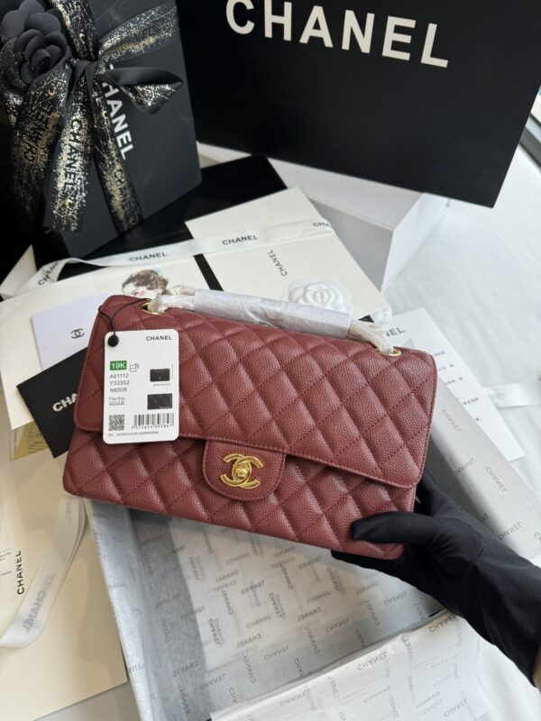Túi Xách Chanel Medium Classic Siêu Cấp Nữ Màu Đỏ 25 (2)