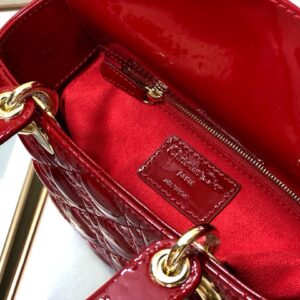Túi Xách Dior Lady Nữ Màu Đỏ Chất Da Bóng Siêu Cấp 20cm (2)