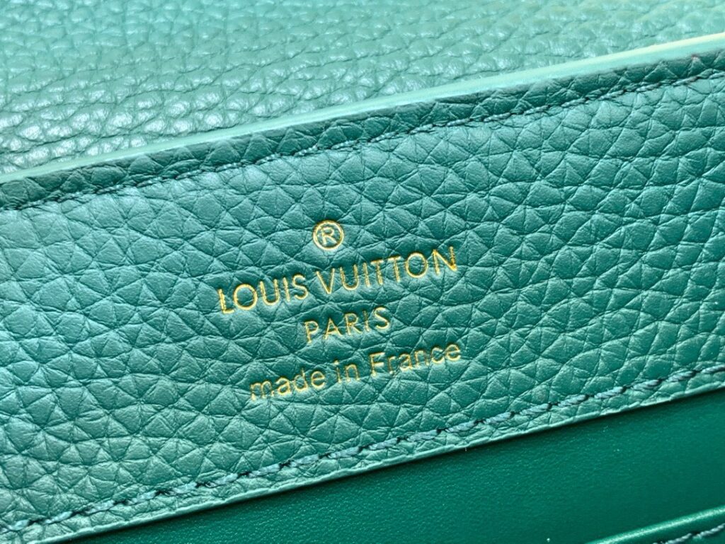 Túi Xách Louis Vuitton Capucines Like Auth Nữ Màu Xanh Lá 21mm (2)